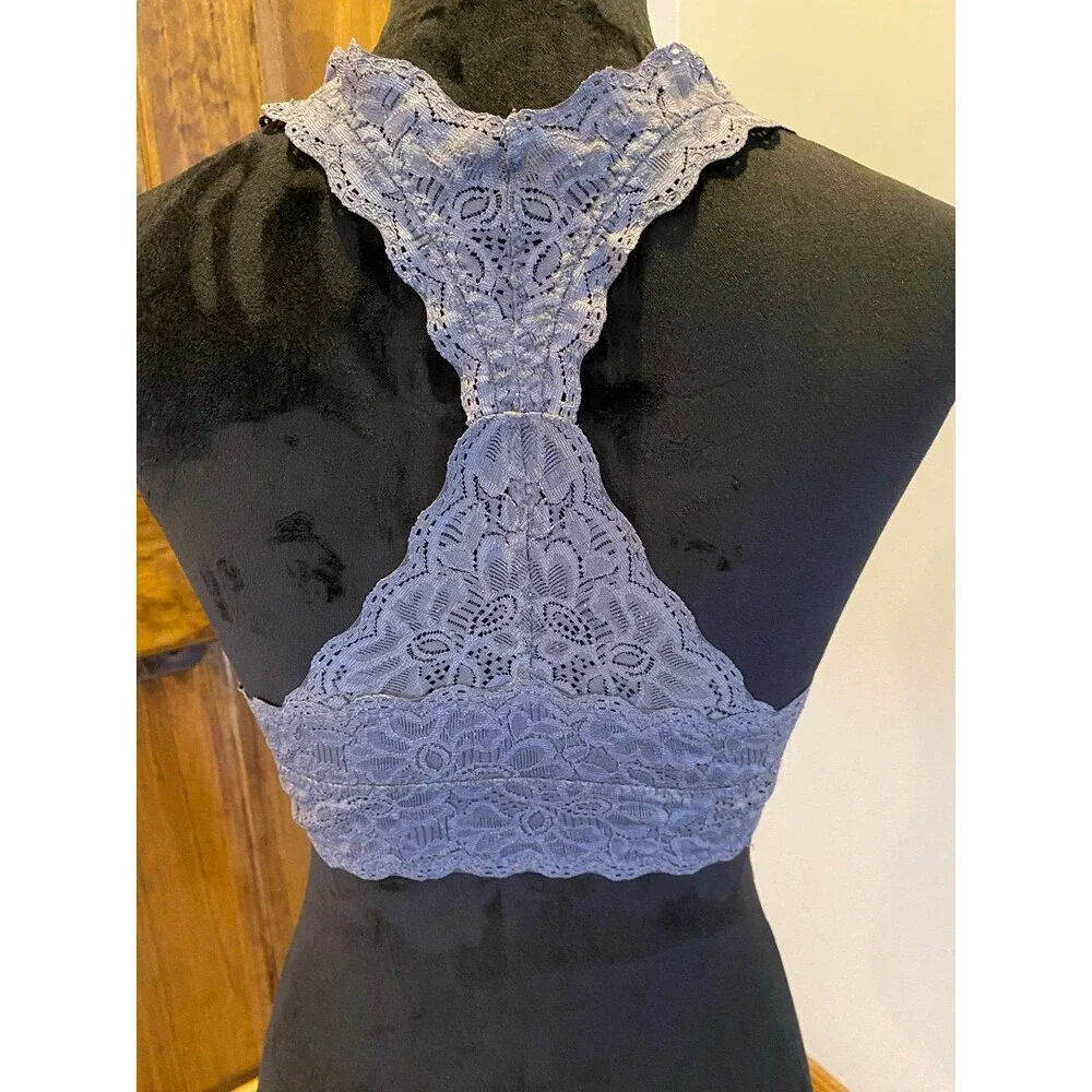 Felina Gray Bra Size‎ Medium Lacy Bralette Sexy Lingerie Could wear as a top